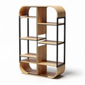 Modern wooden bookshelf with open storage design in natural color 90 x 40 x 160cm
