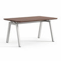 Wooden tabletop dining table with aluminum legs 140 x 70 x 75cm