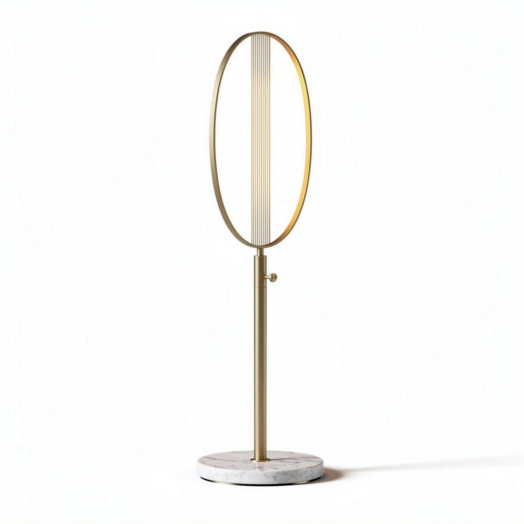 Modern standing lamp with marble base and metal frame 160 x 30 x 30cm