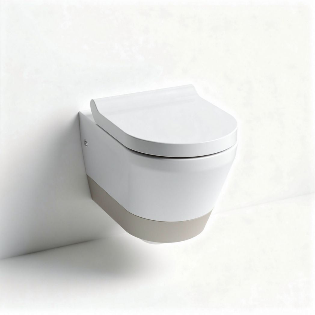Wall-mounted toilet in white ceramic with modern design dimensions 36 x 36 x 40cm