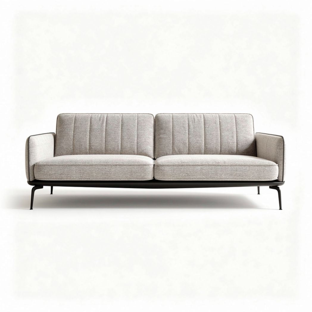 Modern fabric sofa with metal legs in light gray 200 x 85 x 80cm
