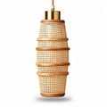 Rattan pendant light fixture with natural finish dimensions 20 x 20 x 45cm
